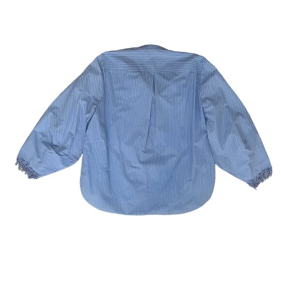 Silvia Tcherassi cotton blue white stripped blouse size XL - Picture 3 of 8